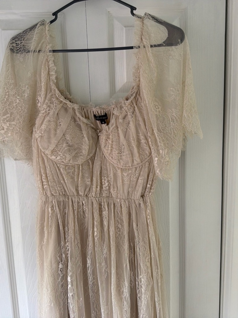 Wishlist Sheer Lace Maxi Dress in Ivory - Picture 5 of 6